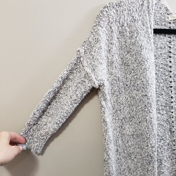 Monk & Lou * Open Knit Grey Crochet Cardigan * S - Picture 6 of 10